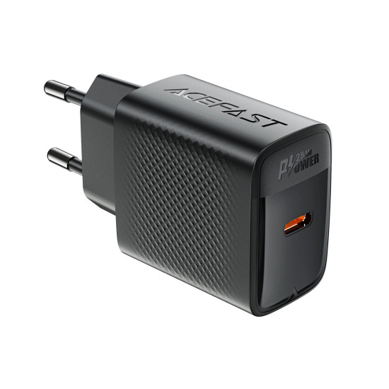 Зарядно Acefast Charger Wall GaN PD25W - A104 - USB-C x 1, Black