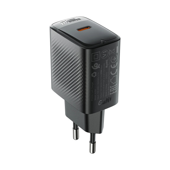 Зарядно Acefast Charger Wall GaN PD25W - A104 - USB-C x 1, Black