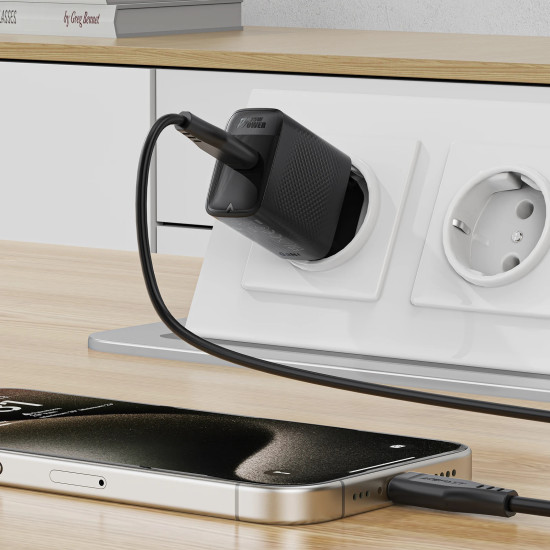 Зарядно Acefast Charger Wall GaN PD25W - A104 - USB-C x 1, Black