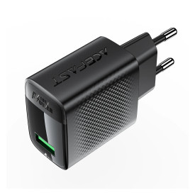 Зарядно Acefast Charger Wall GaN Quick Charge 18W - A90 - USB-A x 1, Black