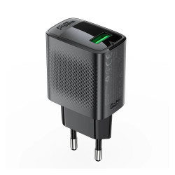 Зарядно Acefast Charger Wall GaN Quick Charge 18W - A90 - USB-A x 1, Black