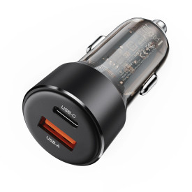 Зарядно за кола Acefast Fast Charger Car PD3.0 60W - B12 - USB-C x 1, USB-A x 1, Black