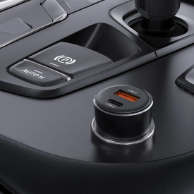 Зарядно за кола Acefast Fast Charger Car PD3.0 60W - B12 - USB-C x 1, USB-A x 1, Black