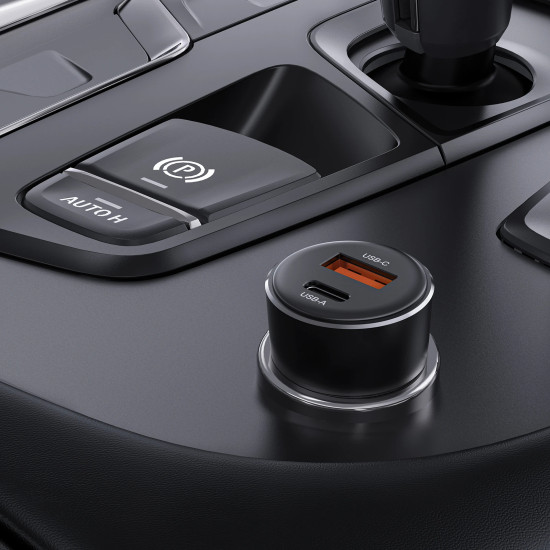 Зарядно за кола Acefast Fast Charger Car PD3.0 60W - B12 - USB-C x 1, USB-A x 1, Black