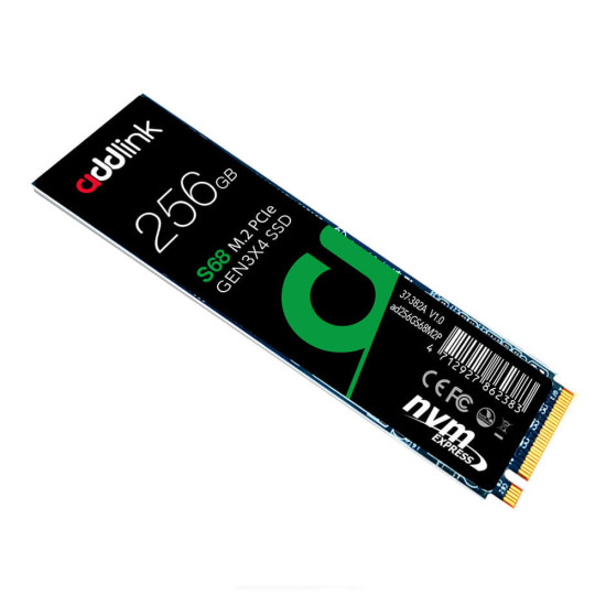 Вътрешен SSD диск Addlink S68 256GB - M.2 2280 PCI Express 3D Nand 2000/1200 MB/s