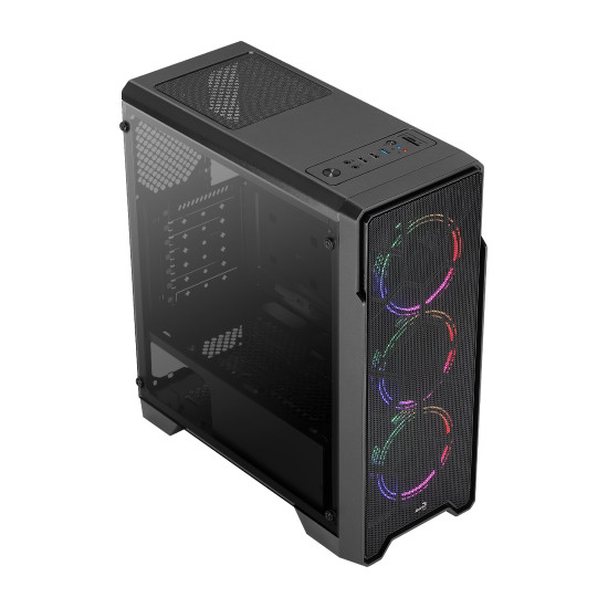 Кутия за компютър AeroCool Case ATX - Ore Saturn - 3 Fans, RGB, Tempered Glass - ACCM-PV21033.11