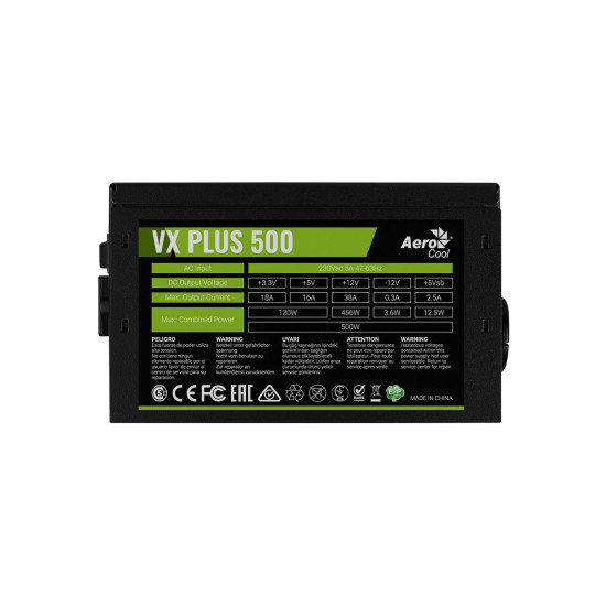 Захранване Aerocool VX Plus 500W ACPN-VS50NEY-11, ATX, 80 PLUS CE