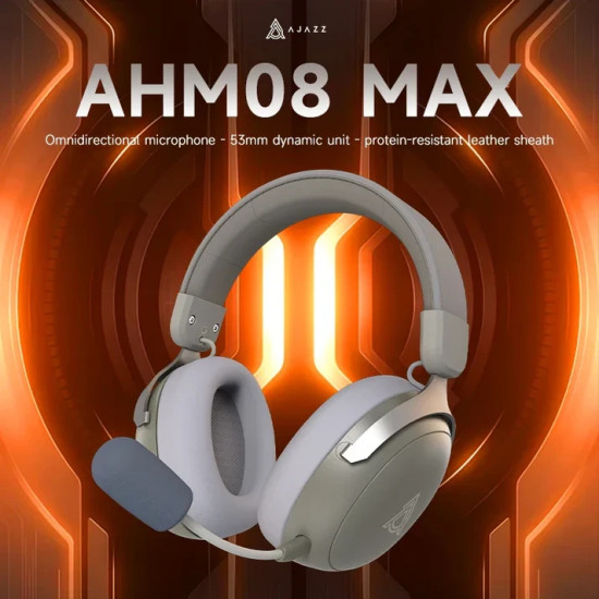 Безжични слушалки Ajazz Wireless Gaming Headphones - AHM08 MAX Gray, White - Bluetooth , 2.4G