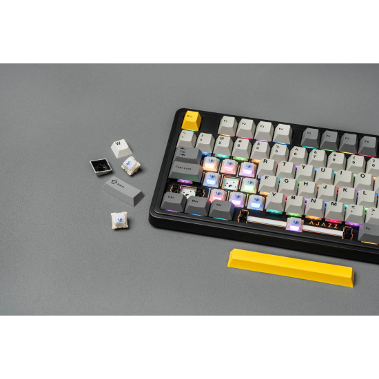 Безжична клавиатура Ajazz Wireless Gaming Mechanical Keyboard AK980 V2 - Maillard Switch [Linear] (English US), Purple, White