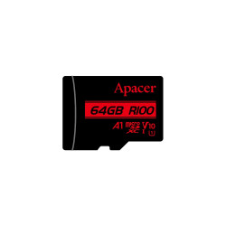 Карта памет Apacer microSDXC 64GB UHS-I V10 A1, Adapter - AP64GMCSX10UB-R