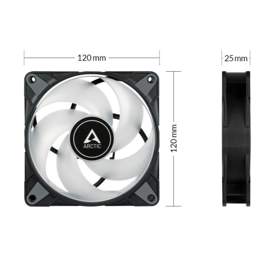Вентилатор Arctic Fan 120mm P12 PWM PST RGB 0dB (Black)