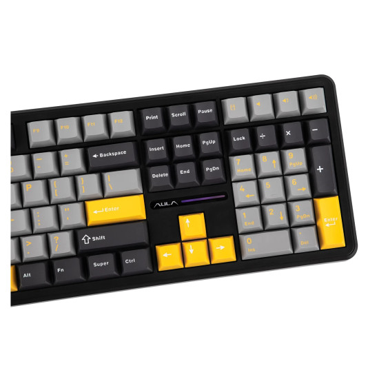 Безжична клавиатура Aula F108 - Volcanic Switch [Linear] (English US), Black, Gray