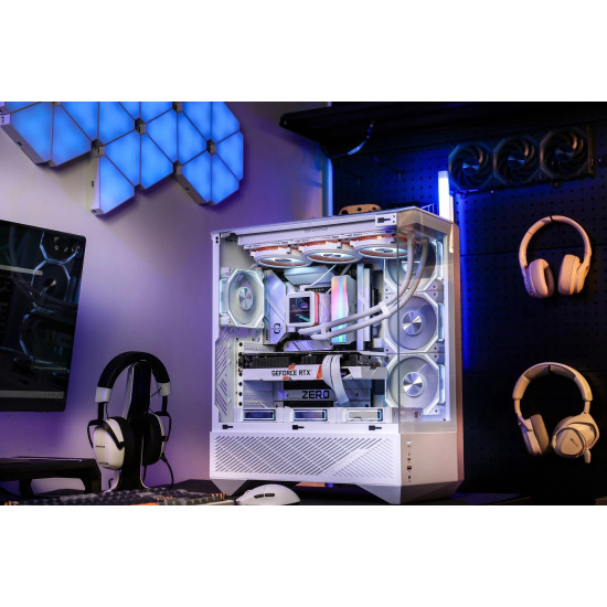 Кутия за компютър Darkflash Case ATX - DY460 White - 4 x 120 mm A-RGB fans included, USB-C