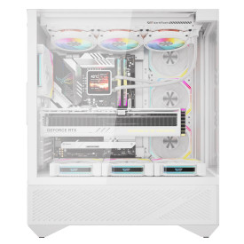 Кутия за компютър Darkflash Case ATX - DY460 White - 4 x 120 mm A-RGB fans included, USB-C