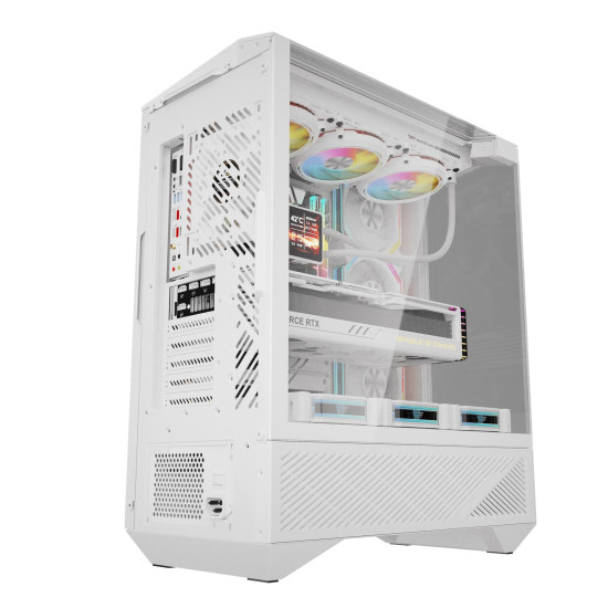 Кутия за компютър Darkflash Case ATX - DY460 White - 4 x 120 mm A-RGB fans included, USB-C