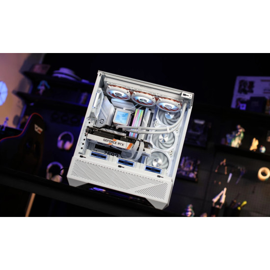 Кутия за компютър Darkflash Case ATX - DY460 White - 4 x 120 mm A-RGB fans included, USB-C