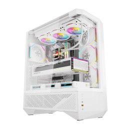 Кутия за компютър Darkflash Case ATX - DY460 White - 4 x 120 mm A-RGB fans included, USB-C