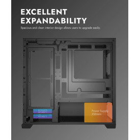 Кутия за компютър Darkflash Case mATX - DS900M White - 6 x 120 mm Infinity Mirror A-RGB
