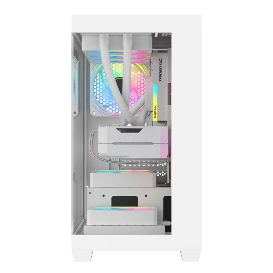 Кутия за компютър Darkflash Case mATX - DS900M White - 6 x 120 mm Infinity Mirror A-RGB