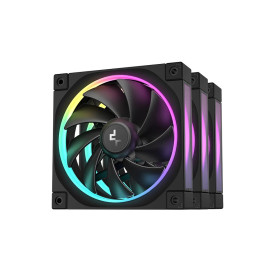 Комплект вентилатори DeepCool Fan Pack 3-in-1 3x120mm - FL12 Black, Addressable RGB