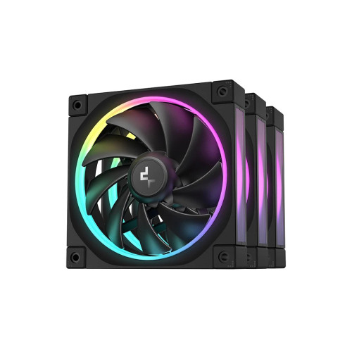 Комплект вентилатори DeepCool Fan Pack 3-in-1 3x120mm - FL12 Black, Addressable RGB