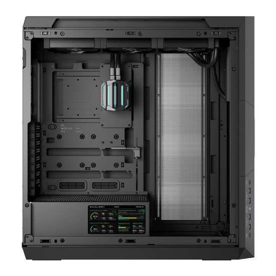 Кутия за компютър DeepCool Case EATX - GENOME III - 420 mm AIO Pre-Installed, LCD Display