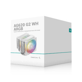 Охладител за процесор DeepCool CPU Cooler AG620 G2 WH ARGB - Dual-Tower - LGA1851/AM5