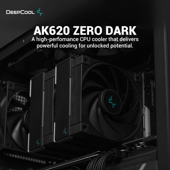 Охладител за процесор DeepCool CPU Cooler AK620 Zero Dark - Dual-Tower - LGA1700/AM5