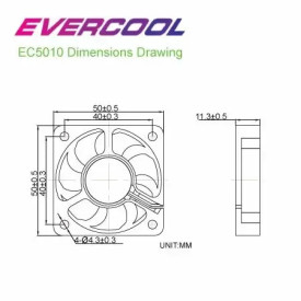 Вентилатор Evercool Fan 50x50x10 2Ball (4500 RPM) EC5010M12BA