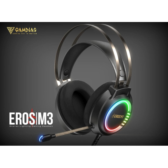 Слушалки Gamdias Gaming Heaphones - EROS M3 RGB USB - 50mm