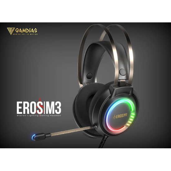 Слушалки Gamdias Gaming Heaphones - EROS M3 RGB USB - 50mm