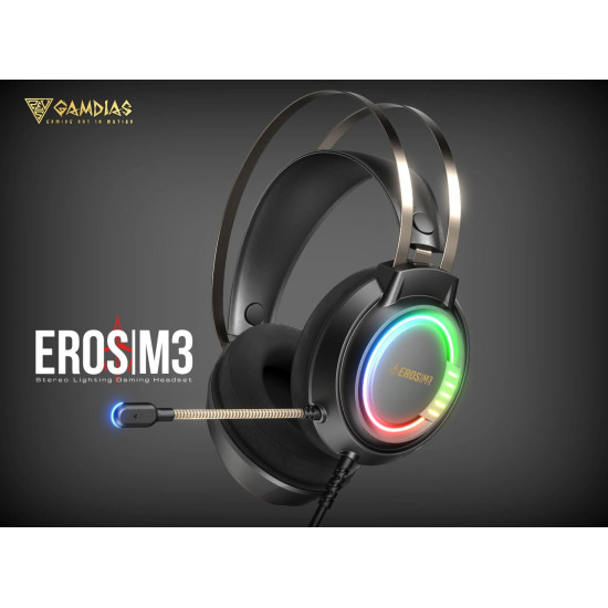Слушалки Gamdias Gaming Heaphones - EROS M3 RGB USB - 50mm