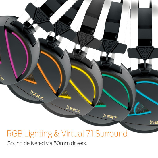 Слушалки Gamdias Gaming Heaphones - HEBE M1 RGB Virtual 7.1 / Vibration
