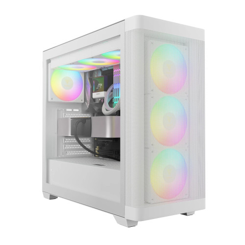 Кутия за компютър Gamdias Case E-ATX - ATHENA M3 White - USB-C, 4 x 120 mm A-RGB, Mesh, Tempered Glass