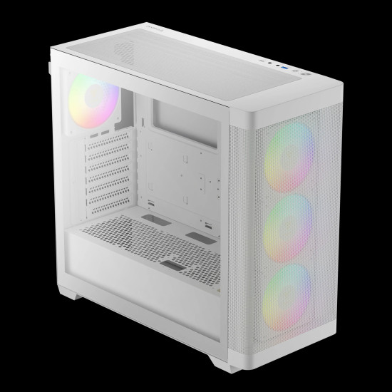 Кутия за компютър Gamdias Case E-ATX - ATHENA M3 White - USB-C, 4 x 120 mm A-RGB, Mesh, Tempered Glass