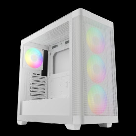 Кутия за компютър Gamdias Case E-ATX - ATHENA M3 White - USB-C, 4 x 120 mm A-RGB, Mesh, Tempered Glass