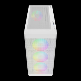 Кутия за компютър Gamdias Case E-ATX - ATHENA M3 White - USB-C, 4 x 120 mm A-RGB, Mesh, Tempered Glass