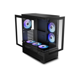 Кутия за компютър Gamdias Case mATX - AURA GC12 ARGB BK - 6 x 120 mm A-RGB, USB-C, Tempered Glass