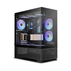 Кутия за компютър Gamdias Case mATX - AURA GC12 ARGB BK - 6 x 120 mm A-RGB, USB-C, Tempered Glass