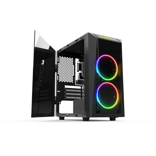 Кутия за компютър Gamdias Case mATX - Talos E1 - Addressable RGB, Tempered glass