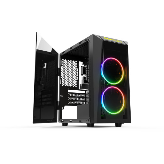 Кутия за компютър Gamdias Case mATX - Talos E1 - Addressable RGB, Tempered glass