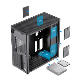 Кутия за компютър Gamemax Case ATX - MeshBOX Black - Full Mesh