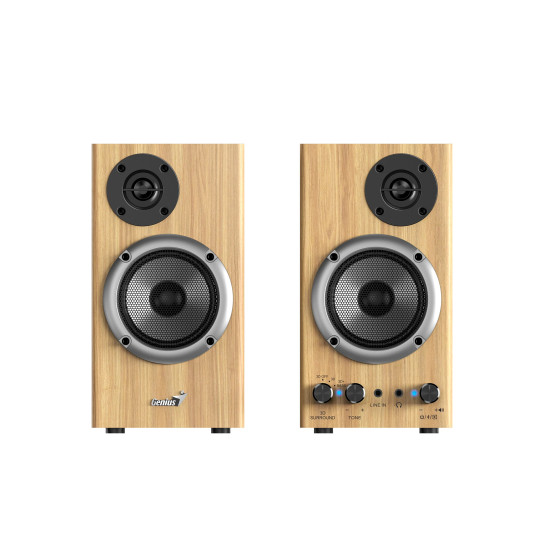 Тонколони Genius Speakers 2.0 - SP-HF520BT - 20W RMS, Bluetooth, 3D Surround, Pine Wood