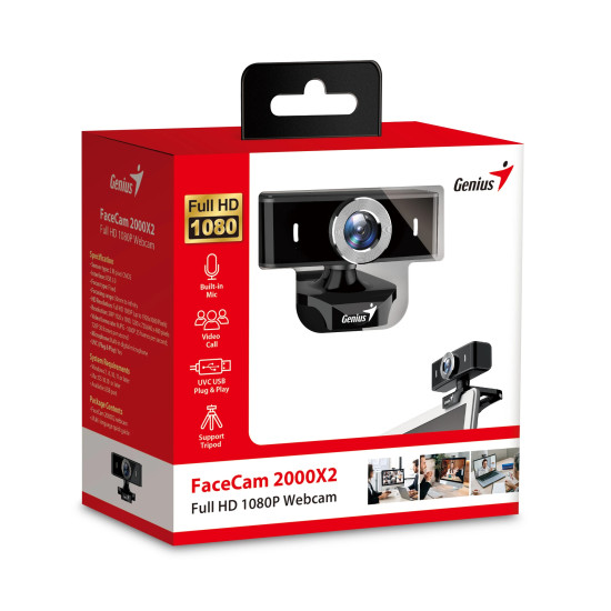 Уеб камера Genius Web Camera 2000X2 - 1080p, Black