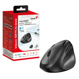 Безжична мишка Genius Vertical Mouse wireless Ergo 8350S - Silent, AI, Bluetooth, 2.4G, Dark Grey