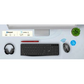 Безжична мишка Genius Vertical Mouse wireless Ergo 8350S - Silent, AI, Bluetooth, 2.4G, Dark Grey