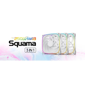Комплект вентилатори Geometric Future Fan Pack 3-in-1 140 mm, Reversed - Squama 2503RW-14 White