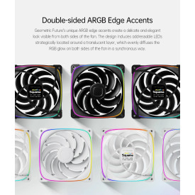 Комплект вентилатори Geometric Future Fan Pack 3-in-1 140 mm, Reversed - Squama 2503RW-14 White