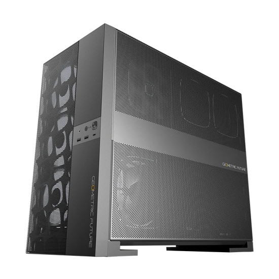 Кутия за компютър Geometric Future Case EATX - Model 5 Vent Black - 5 x 140 mm aRGB fans included