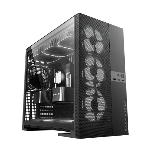 Кутия за компютър Geometric Future Case EATX - Model 5 Vent Black - 5 x 140 mm aRGB fans included